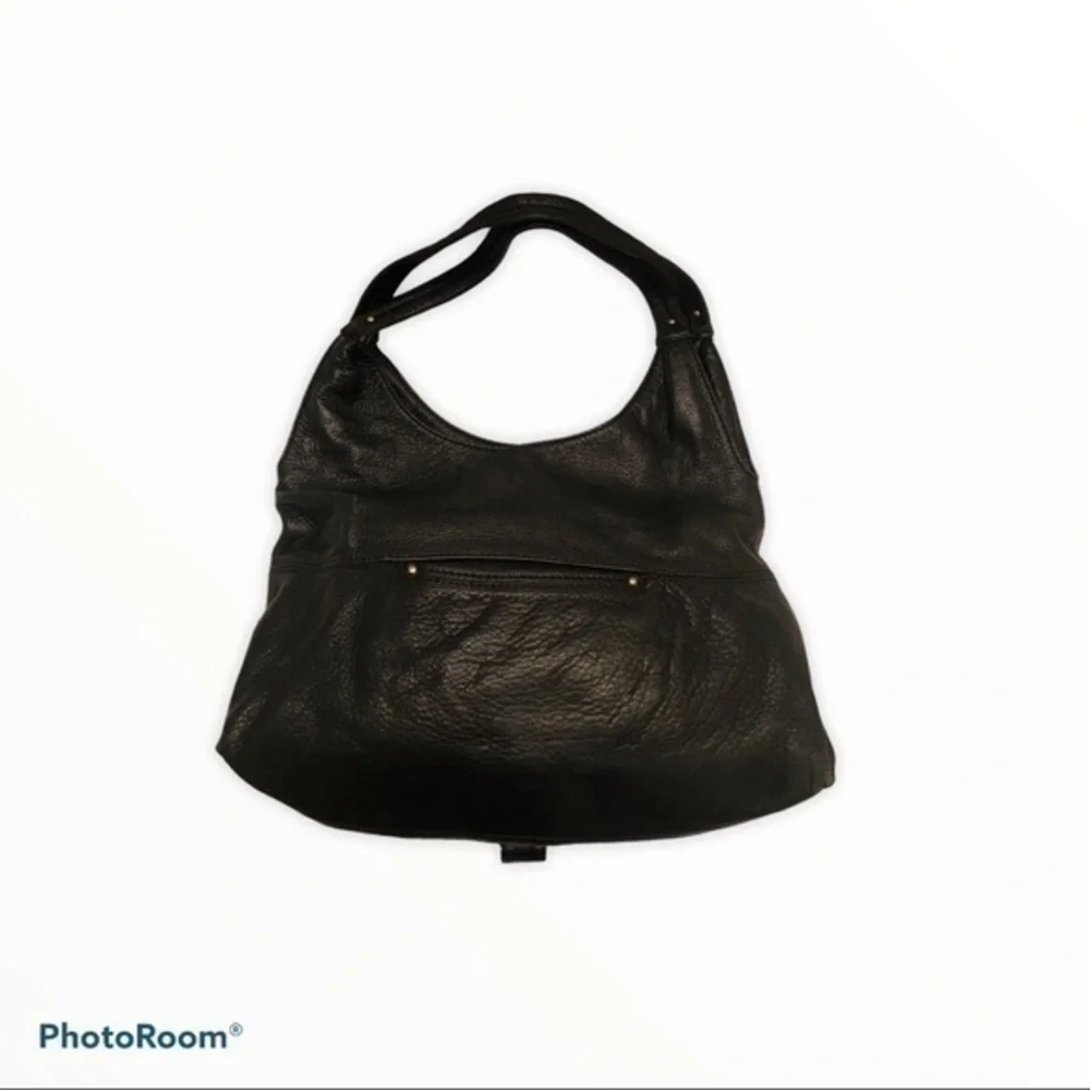 Michael kors black leather hobo bag purse